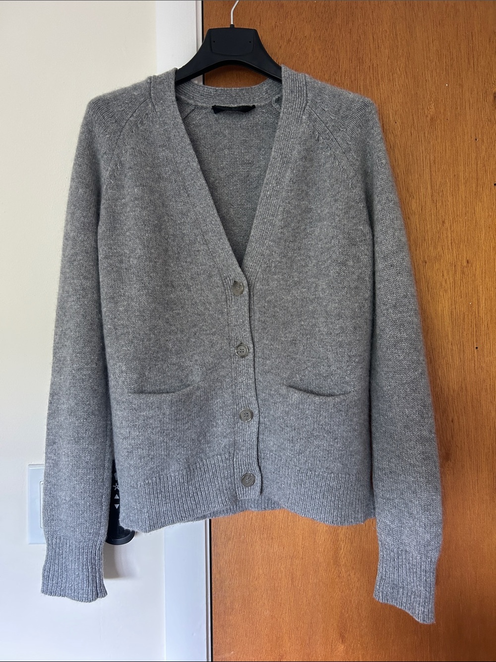 Jenni Kayne Stanford Cardigan 100% Cashmere Gray V-Neck Button Front size small